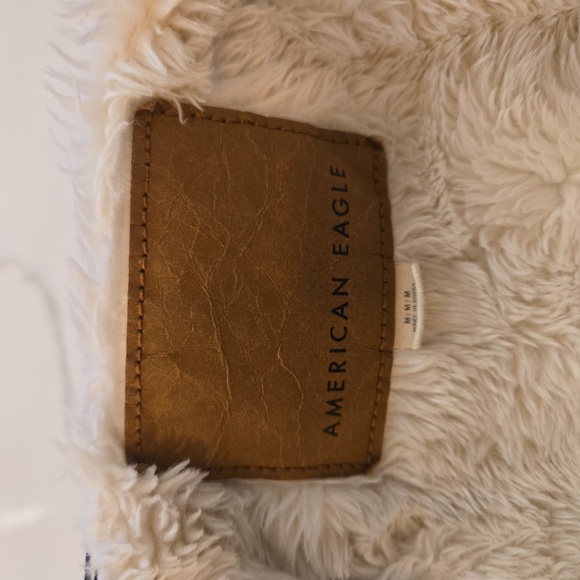 American Eagle Outfitters Womens Sherpa Lined Denim Jacket Blue Size Medium - Picture 12 of 14